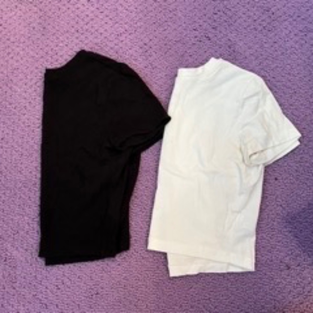 White and Black Crop Top
